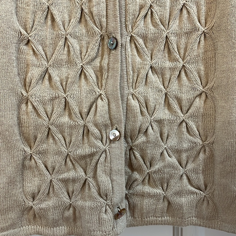 Sigrid Olsen Diamond Pattern Weave Button Down Cardigan Set - Size Small - Picture 4 of 7